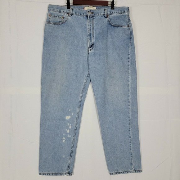 Vintage Levis 550 Jeans Mens 40x30* Blue Relaxed Straight Leg Black Bat Wing Tag - Picture 2 of 12